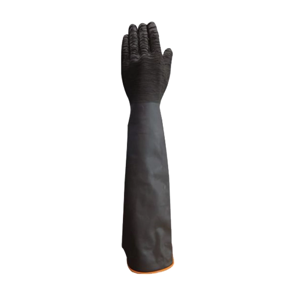 40cm Black Latex Rubber Gloves – Rough