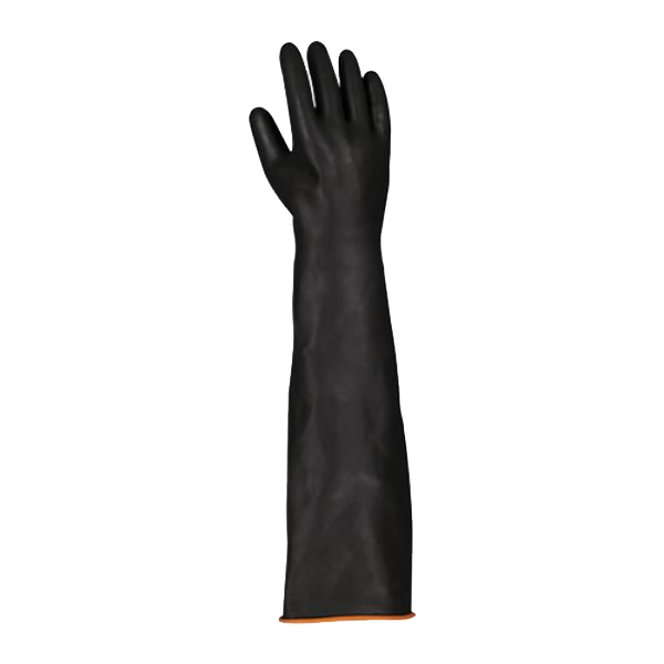 40cm Black Latex Rubber Gloves – Smooth