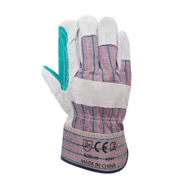 Cow Split Leather Rigger Gloves With Fleece Lining